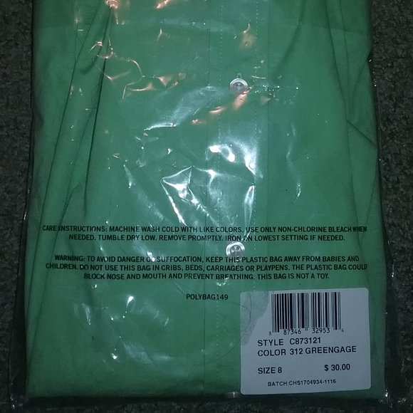 CHAPS BOYS LIGHT GREEN BUTTON UP DRESS SHIRT (8) - Picture 8 of 8